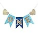 palasasa Glitter Gold and Blue One Banner -First Birthday Decorations Burlap Highchair Banner for 1st Birthday Baby Boy
