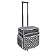 Everything Mary Grey Polka Dot Rolling Scrapbook Storage Tote - Scrapbooking Storage Case for Rings, Paper, Binder, Crafts, Beads, Paper, Scissors - Telescoping Handle with Dual Wheels - Craft Case