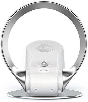 FirnFose 26W Power Only Cooling Portable Electric Remote Control Floor Air Condition Cooling Fan Intelligent Table Bladeless Fan Silver Color (Silver)