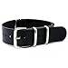 20mm Soft Pu Leather Pin Buckle Wrist Watch Strap Band Spring Bars Black