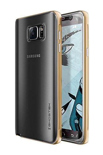 Note 5 Case, Ghostek Cloak Series (Updated Version) for Samsung Galaxy Note 5 Slim Cover Case Armor | Tempered Glass Screen Protector Exchange | Aluminum Bumper | Ultra Fit (Gold)