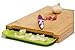 SimPrium - Premium Bamboo Cutting Board with Drip Groove and Plastic Tray for Easy Waste Removal & Faster Food Prep Time - Larger Work Surface Area - Anti-Microbial - Food Safe - 15x10
