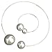 wiipujewelry WIIPU Shiny Wire Hook Loop Big White Pearl Choker Bib Collar Necklace Bracelet Set(D781)