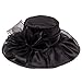 Saferin Women's Kentucky Derby Party Church Wedding Floral Organza Hat Black with Bowknot One Size
