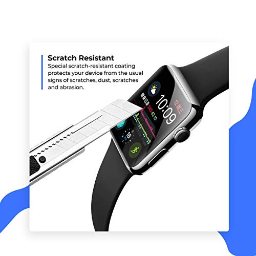 Apple Watch Screen Protector (40mm for Series 4) Full Screen 99% Clear Max Coverage Anti-Bubble iWatch Screen Protector 40mm- 2 Pack