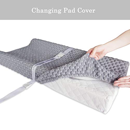 Super Soft and Comfy Bamboo Changing Pad Cover for Baby by BlueSnail (Gray)