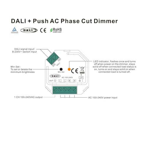 ConNEX DALI2Phasen 2303SAC Phase Dimmer Cup 100-240 V AC