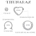 THUNARAZ Stainless Steel 3Pcs Body Piercing Jewelry Clicker Hoop Septum Cartilage Piercings Cubic Zirconia Silver Tone