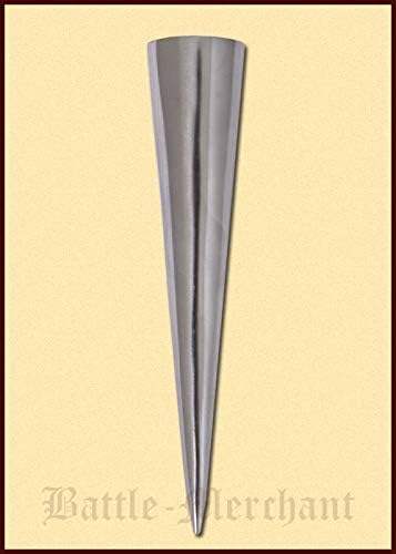 Spear and spear shafts, spear end holder, approximately 15 cm, Larp Medieval Viking, Silber, standard size
