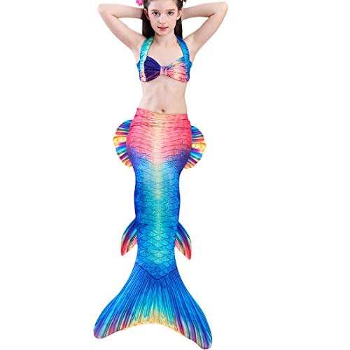 Girl's Mermaid Tail Swimsuit for Swimming Bikini Set Sea-Maid Princess Bathingsuit - Thumbnail 2