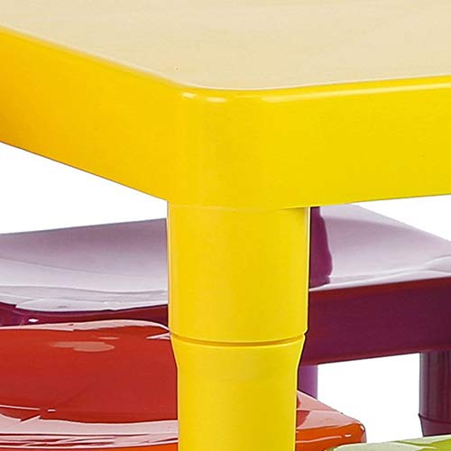 HUMBLE CREW KIDS TABLE AND 4 CHAIR SET, YELLOW TABLE WITH CHAIRS – STURDY TODDLER ACTIVITY TABLE FOR PLAYTIME, ARTS, CRAFTS, READING, AND MORE – 5-PIECE CHILDREN’S FURNITURE FOR DAYCARE PLAYROOM