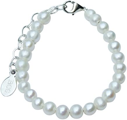 Beloved Child Goods Tiny Cultured Freshwater Pearl & Sterling Silver Bracelet for Babies