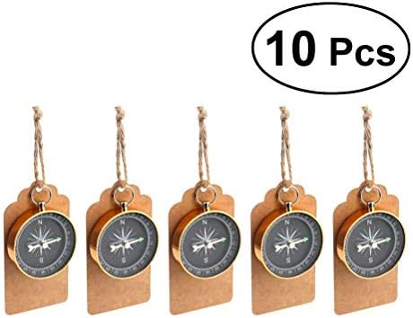 TOUYOUIOPNG Fashion Toyvian 10pcs Compass Rustic Tags Hang Labels with Jute Twine for Birthday Wedding Party Gift Favors