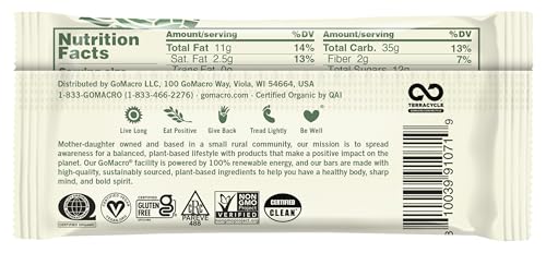 GOMACRO ORGANIC MINT CHOCOLATE CHIP BAR SINGLE, 2.3 OZ