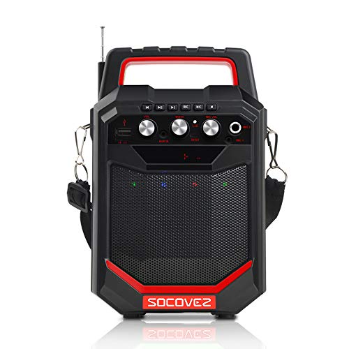 SOCOVEZ Loud Portable Bluetooth Speaker 3600mAh Battery Power Bank Supply 12Hrs Playtime with Microphone Jack for Smart Phone, Tablet, Computer, Indoor and Outdoor