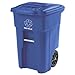 Toter 48 Gallon Blue Recycling Container with Wheels and Lid
