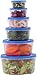 MILTON Mixing Bowl Set with Lids; Kitchen Food Storage Containers, Plastic Airtight Nesting Stackable Meal Prep, 6 Bowls & 6 Covers; No Spill Leakproof Lightweight - for Baking, Salad, Picnic (Blue)