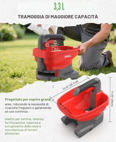 Shall Universal Rechargeable Battery Seeder, 7.2 V Electric Fertilizer Spreader, Suitable for Road Salting, Snow Removal and Sowing, Battery and Charger Included