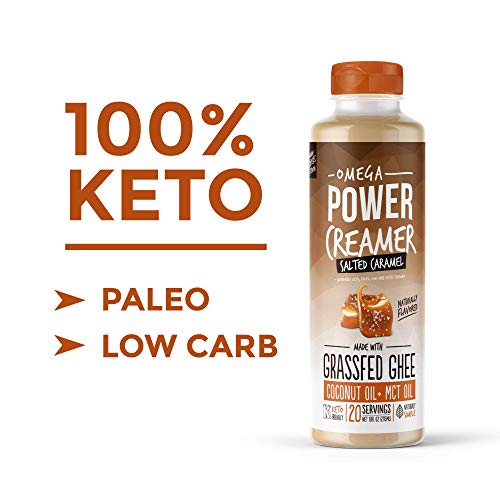 Omega PowerCreamer - Salted Caramel Keto Coffee Creamer - Grass-fed Ghee, MCT Oil, Organic ...