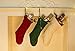 Vanteriam Set of 3 Christmas Knit Knitting Stockings, Ivory White, Burgundy and Green 15 Inch