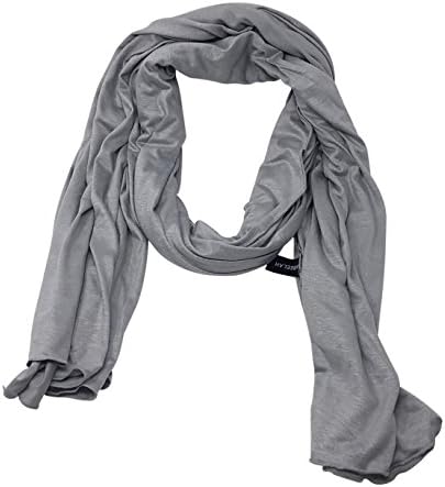 Abeelah Hijab Scarf - Full Head Scarf for Women - Long Shawl Made of Jersey in the USA - Islamic, Muslim and Indian Fashion Compatible (Grey)