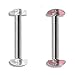 4 Pack of Steel Barbell w/Acrylic No-See-Em Half Balls 14, 12 or 10 Gauge