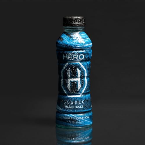 CLEAR CUT HERO (HEROAID) SPORTS DRINK, COSMIC BLUE RAZZ | OFFICIAL FINISHER BEVERAGE OF SPARTAN | 670MG OF ESSENTIAL ELECTROLYTES, NATURAL FLAVORS & INGREDIENTS, LOW-CALORIE | 16 FL OZ (PACK OF 12)