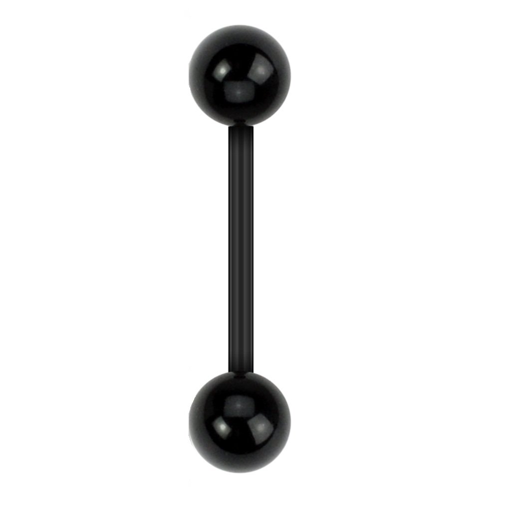 PiercedOff 1.6mm Bioflex Black Barbell
