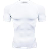 HYCOPROT Men's Compression Shirts Short Sleeve Athletic Workout T-Shirt Cool Dry Sports Baselayer Running Undershirts Tops