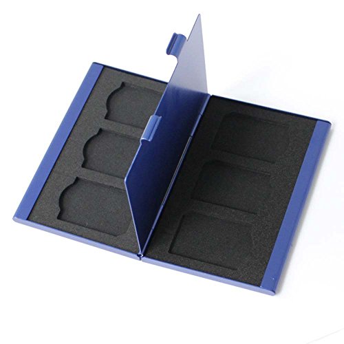 @PCTC 6 Slots Aluminum SD SDHC MMC Card Case BOX WORK WITH DSLR camera Nikon Canon Samsung Olympus can Hold 6x SD MEMORY Card