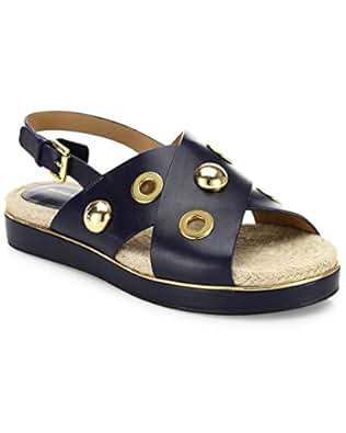 Amazon.com | Michael Kors Women's Hallie Maritime Vachetta/Jute Sandal | Sandals