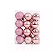 Christmas Ball Assorted Pendant Shatterproof Ball Ornament Set Seasonal Holiday Wedding Party Decorations(24 pcs, 3 cm) (Pink)