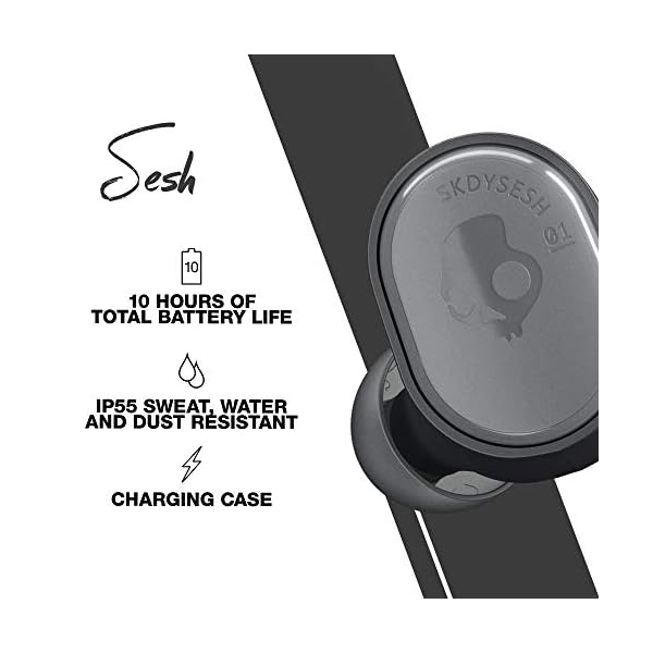 Skullcandy-Sesh-True-Wireless-Earbuds-with-Charging-Case-Bluetooth-Technology-and-Microphone-Up-to-10-Hour-Battery-IP55-Sweat-Water-and-Dust-Resistant-Black SKULLCANDY Sesh True Wireless Earbuds with Charging Case, Bluetooth Technology and Microphone, Up to 10 Hour Battery…