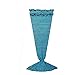 DDMY Mermaid Tail Blanket for Kids Teens Adult Handmade Wave Mermaid Blankets Crochet Knitting Blanket Seasons Warm Soft Living Room Sleeping Bag Best Birthday (A- Lake Blue- Kids)