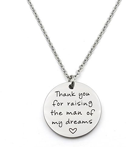 Thank You for Raising the Man of My Dreams Mother in Law Future Mother Groom Stainless Steel Necklace