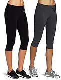 BAOMOSI 2PACK Women's Cotton Tights Capri Yoga Running Workout Leggings Pants M