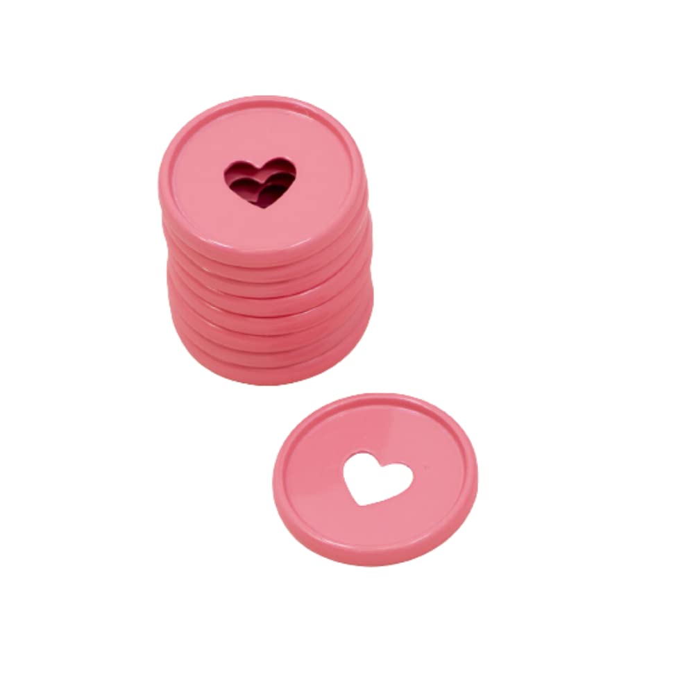 Craftelier - Metallic M Disc Rings with Heart Cut Out for Scrapbooking Binding and Other Crafts for Planners, Agendas, Notebooks or Albums | Pack of 9 pcs of 35 mm - Colour Bubblegum Pink — image 1