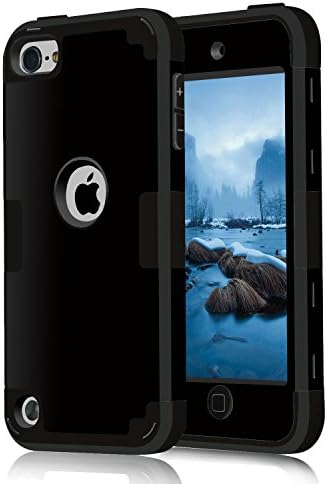 iPod touch5 case, iPod touch6 case, (TPU+ Silicone) Anti-slip Shockproof Dustproof slim and stylish protective case for Apple iPod touch 5 6th Generation (black)