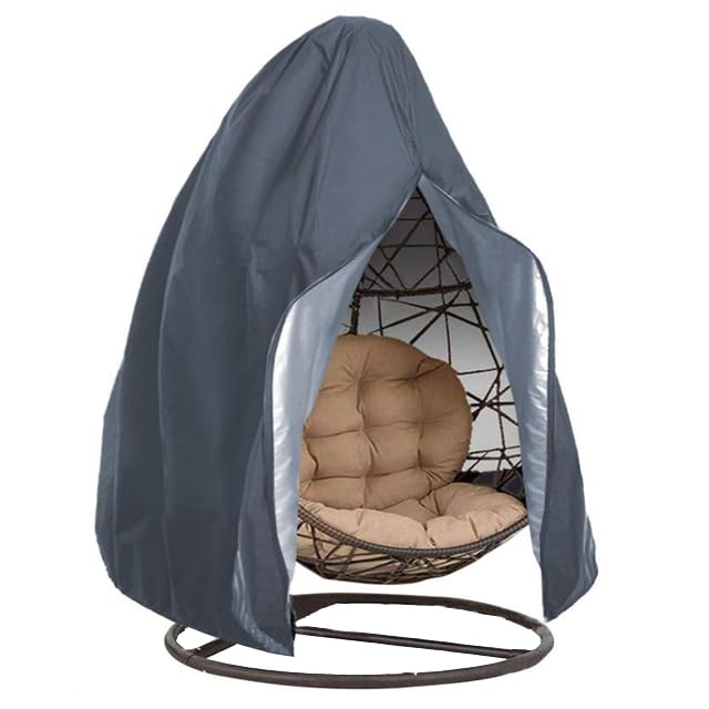Transplant Egg Chair Covers Waterproof - Hanging Egg Chair Cover, Garden Swing Rattan Chair Cover Anti-UV Dustproof 210D Oxford Fabric Outdoor Patio Chairs Covers (Gray,190x115CM)