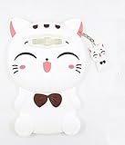Samsung Galaxy S8 Plus Case, Maoerdo Cute 3D Cartoon White Plutus Cat Lucky Fortune Cat Kitty with Bow Tie Silicone Rubber Phone Case Cover for Samsung Galaxy S8 Plus