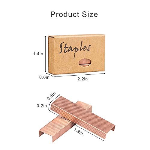 MultiBey Rose Gold Staples Stapler Refill Standard Size #12, 4 Boxes per Pack (Rose Gold)