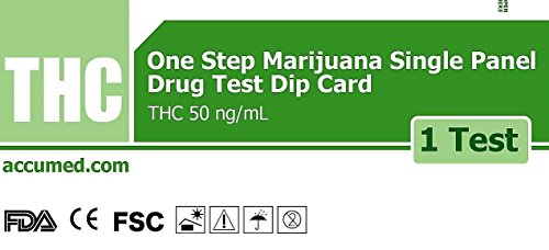 10 Pack AccuMed THC Test Marijuana Drug Test Kit - Single Panel Dip Card Weed Cannabis, 10 Tests (THC10-PP) - Thumbnail 6