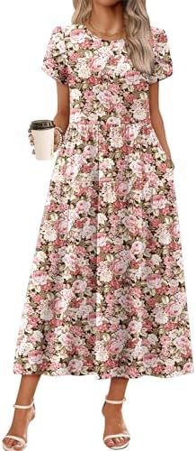 eliza j balloon sleeve pleated midi dress Eliza J Women's Puff Sleeve Flounce Midi Dress - Red