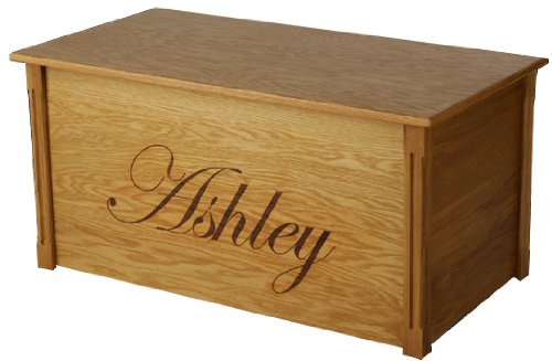 engraved wooden toy box