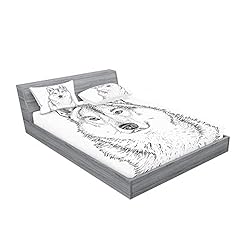 Ambesonne Animal Fitted Sheet & Pillow Sham