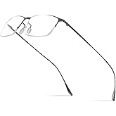 FONEX Metal Square Eyeglasses,Full Rim Lightweight Glasses Frame for Men 8105