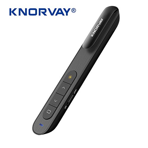 KNORVAY laser pointers pen presentation pointer clicker for powerpoint,prezi and keynote, wireless presenter remote control (Gblack) - Thumbnail 2