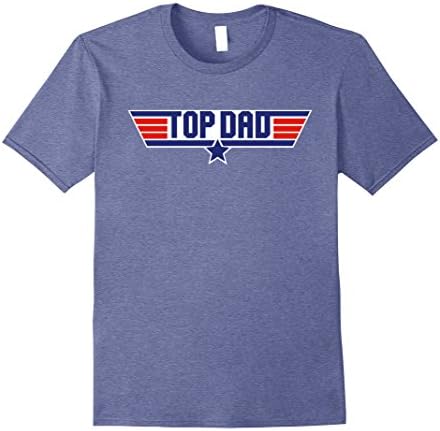 Mens Top Dad T-Shirt - Great Fathers Day Gift - The Best Dad Ever Large Heather Blue