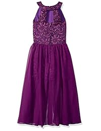 Vestido largo sin mangas con cuello alto y sin mangas para niñas