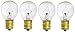 Pack of 4 - 25W Lava replacement Bulbs for Lava Lite 2124 2125 2118 2111